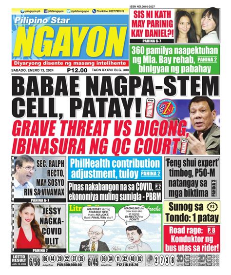 pilipino star ngayon kutob|Mayo 13, 2024 .